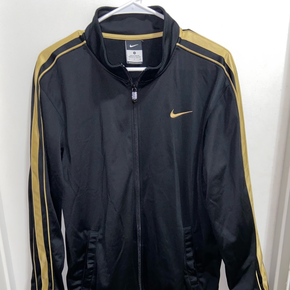 Nike Black/Gold zip-up track jacket